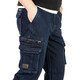 Jeep (JEEP) casual jeans men's straight loose multi-pocket work pants autumn and winter trendy long trousers J9921 blue 32