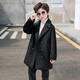 Disney (Disney) Boys Korean Version Thick Woolen Coat Children's Autumn and Winter New Double-breasted Medium-Length Woolen Windbreaker Coat Lake Green Cotton and Thickened Winter Style L-140 Recommended Height 130cm