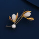 Marco Bizzarri birthday gift, jade flower brooch, high-end female exquisite luxury corsage pin, elegant ladies corsage suit accessories, Chinese Valentine's Day gift for girlfriend, birthday gift for wife