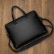 COW briefcase top layer cowhide large capacity handbag for men horizontal backpack C-8626 black 14-inch
