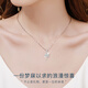 Farcoko Platinum Necklace Women's Heart Is You PT950 Platinum Practical Heartfelt Birthday Gift for Girlfriend and Wife Finely Inlaid Topaz - Light Luxury Style SF Sparkling Hair