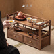 QINGLAN North American walnut tea set tea cup storage rack tea rack storage rack new Chinese style solid wood ornaments display cabinet Lanting storage rack_Walnut