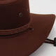 Kt large brim western cowboy hat solid color Tibetan sun protection woolen hat sunshade outdoor hiking hat for men and women brown one size (55-58cm)