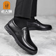 Old man's head (LRT) men's shoes 2024 new genuine leather men's soft-soled cowhide business casual leather shoes middle-aged breathable dad's shoes brand black 17081 39