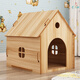 Jinlun Doghouse Four Seasons Universal House Dog House Cat House Indoor Wooden Enough Cat Delivery Room Small Dog Thickened Dog House Teak Color Door Style S-Small Model 6Jin [Jin equals 0.5 kg] Dogs can live in