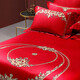 Mercury Home Textile Bed Eight-Piece Set 60 Long Lumber Cotton Wedding Kit Dahong Wedding Bedding Quilt Cover Bedding Pillow Cover Rosa Ring Suitable for 1.8 meters bed, suitable for 220*240cm quilt core