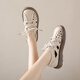 
LINGLI women's sandals for women 2025 new summer breathable stymie pregnant women wear bags and skirt sandals hole shoes 689 meters white 35