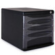
Yuyangyang EWINVOS9794 four-layer desktop file cabinet with lock drawer information storage cabinet Office supplies Transparent plus black