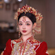 DR-FLVVS Fat Donglai's same style phoenix crown Xiamei headdress Chinese style bride Xiuhe 2024 new style atmospheric front and rear hair crown wedding eyebrow model phoenix crown suit + ear clip