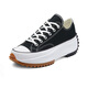Converse Converse New Run Star Wanderung Ochsen und Frauen lässige dicke Sohle erhöhte Leinwandschuhe 168816C Schwarz und Weiß 38.5