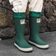 Bottes de pluie Xili pour les femmes avec des bottes de pluie non glissantes à tube élevé pour les nouvelles chaussures étanches à haut haut pour hommes pour couples adultes japonais semelles doux chaussures de caoutchouc tendance vert 37