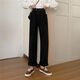 
Xilino 2025 Spring and Autumn Korean version of high-waisted black jeans for women Chc straight-leg students versatile slimming wide-leg pants light blue basic style 9928 M