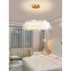 Lampe de chambre à coucher plume française lustre luxueuse fille princesse room fart art store Internet célébrité zhongshan lamp 980 9272 lustre blanc 35cm trois couleurs lumière