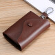 MAIWEINI2024 new key bag real cowhide men's car waist hanging large capacity multi-function simple key bag buckle for women's style brown [6 key positions + 2 ID positions]