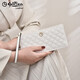 
Goldlion wallet women's 2025 new long leather mobile phone bag fashionable diamond handbag women's zipper large capacity clutch white [official authorization - one fake one and ten fines]