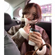 Hong Kong Style Chic Lamb Wolle Motorradanzug für Frauen im Winter 2021 Neue Pelzmantel Kurzjacke verdickte Jacke Brown XL