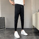 Feidi Sen Hosen für Männer Sommer dünne schlanke Passform und schlanke kleine Füße und Füße Casual Hosen für Jungen koreanische Stile Trendy Herrenhosen für Männer schwarz (kurzer Sommerstil) 31 (120-130jin [Jin gleich 0,5 kg])