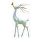 Fiberglass abstract sika deer sculpture ornaments sales department lawn meadow decoration community garden landscape decoration white lying deer