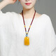 Luoyi Lao Beeswax Pendant Water Drop No Matter Fang Brand Chicken Oil Yellowstone Amber Men's and Women's Blood Amber Sweater Chain No. 1