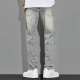 Ecken American retro yellow mud jeans men's autumn washing high street straight loose spring and autumn nostalgic men's casual pants 1098 light blue 30