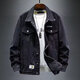 Xuanlaiya Herbst Herren -Denimjacke Lose großer Größe Hong Kong Style Vielseitiger Slim Fit Samt verdickte lässige Top Y847 Grau 4xl