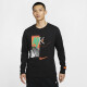 Nike (NIKE) official men's long-sleeved basketball T-shirt for winter new pure cotton retro sports embroidery soft HF6198 100 white s
