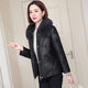 Yunqi Qianqiu Genuine Leather Down Jacket Women's Short 2025 Winter New Fox Fur Collar Sheepskin Fashion Small Fur Jacket Black XL 121-130Jin Jin equals 0.5 kg