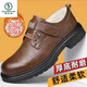 Woodpecker men's autumn breathable British style formal leather shoes trendy versatile soft sole casual shoes retro men's workwear shoes 9909 black 39