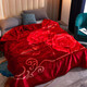 Antarctic red wedding blanket double-layer thickened 10 Jin [Jin equals 0.5 kg] blanket in autumn and winter cover blanket Rasher wedding blanket double quilt dowry gift CC-653 Big Red [Double-layer thickened blanket] 200*230cm [about 8 Jin [Jin equals 0.5 kg]]