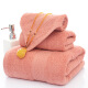 Porphyra New Cotton Square Towel Large Bath Towel Three-piece Set Soft and Water-Absorbent Plain Color LOGO Customized Hotel Towel Set Tender Pink Simple Fashion Set Towel (Bath Towel + Towel + Square Towel)
