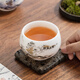 Gold inlaid jade tea cup, Kung Fu tea set, tea cup, mutton fat jade white ceramic gift box, high-end Yan Ting Sing Wan