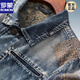 ROMON sense denim jacket men's spring and autumn popular embroidery design slim lapel jacket fashionable casual denim new product light blue 3157 L