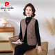 Pierre Cardin Western Style Mom Lightweight Down Jacket Vest Middle-aged and Elderly Ladies Loose Warm Outer Wearing Vest Vest Young Brown 4XL (Recommended 110-125Jin Jin is equal to 0.5kg)