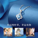 AHK light luxury 999 pure silver necklace women's four-leaf clover pendant clavicle chain anniversary birthday gift for girlfriend and wife blue topaz + premium limited gift box