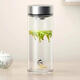 HEENOOR Einschicht Antibakterielles Glasbecher mit Filterbärtbecher mit einer großen Kapazität mit Abdeckung XN9905 500 ml [Silber-Ion-Antibakterien-Leder-Hülle Cup-Pinsel]