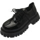 Nine-inch sunshine thick-soled platform shoes loafers for women 2024 new British style shoes black jk small leather shoes British style lace-up shoes [37] size