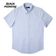 BLACKMONDAY cotton oxford vertical striped short-sleeved shirt men's cotton no-iron anti-wrinkle men's business casual shirt