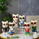Internet celebrity violent bear cartoon TV wine cabinet living room decoration light luxury high-end ceramic children's piggy bank birthday gift 28cm green spectacled bear + camera piggy bank