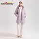 Shirron mitten in der Mitte der Länge nach unten für Frauen Einfache und vielseitige Armband Herbst und Winterjacke 13567 Pink Purple 3XL