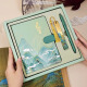 
The left world starts the graduation season gift notebook set gift box can be customized Chinese style business office notepad book Qianlijiangshan souvenir gift stationery national trend cultural and creative printing Qianlijiangshan-green [6-piece set] hand-held gift box set