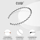 CUQI men's high-end hairband, trendy men's back-back invisible hair-pressing headband, broken hair organizer, non-stretching hair and face wash, daily wear, black back-head non-slip wavy style (0 sense of oppression)
