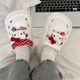 Minghuitong Hellokitty Hole Shoes Cute Cartoon Kitty Cat Women ins Лето, не скользящие тапочки с толстыми толстыми, на улице в черном ремеше