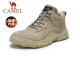 [Same style in shopping malls] Camel (CAMEL) men's shoes autumn high-top functional style daily suede texture casual work shoes A042353290. Light sand (plus velvet) 41