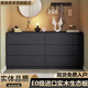 Shantoulin Village Massive Holzkiste des Schranks Nordic Style Schlafzimmer Wohnzimmer Schubladen TV -Schrank Amerikanische schwarze Kabinettskiste Ten Dou 1583*40*1216 HEIGHT HAUG