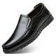 CARTELO top layer cowhide men's business formal casual leather shoes with one foot breathable soft sole non-slip middle-aged and elderly dad shoes Black single shoes 40