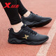 Xtep men's shoes for autumn leather sneakers for men in summer new men's waterproof casual shoes soft sole travel running shoes for men black gold 9737 42