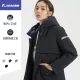 Jieao down jacket women's long windbreaker style cotton winter coat coat hooded ladies down jacket 7981308 100#black 165/M