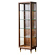 Fu Sen all solid wood display cabinet North American black walnut wine cabinet glass door storage cabinet living room home bookcase TV side cabinet all North American black walnut + (light strip) 50*40*170