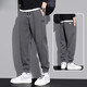 
Woodpecker brand sports cotton sweatpants for men 2024 new style youth spring and autumn style trendy casual loose long pants for men 6636 gray M