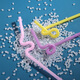 Meliya disposable straws, individually packaged seal outer packaging, flexible food-grade juice drink hose, individually packaged, artistic straws - 50 pieces